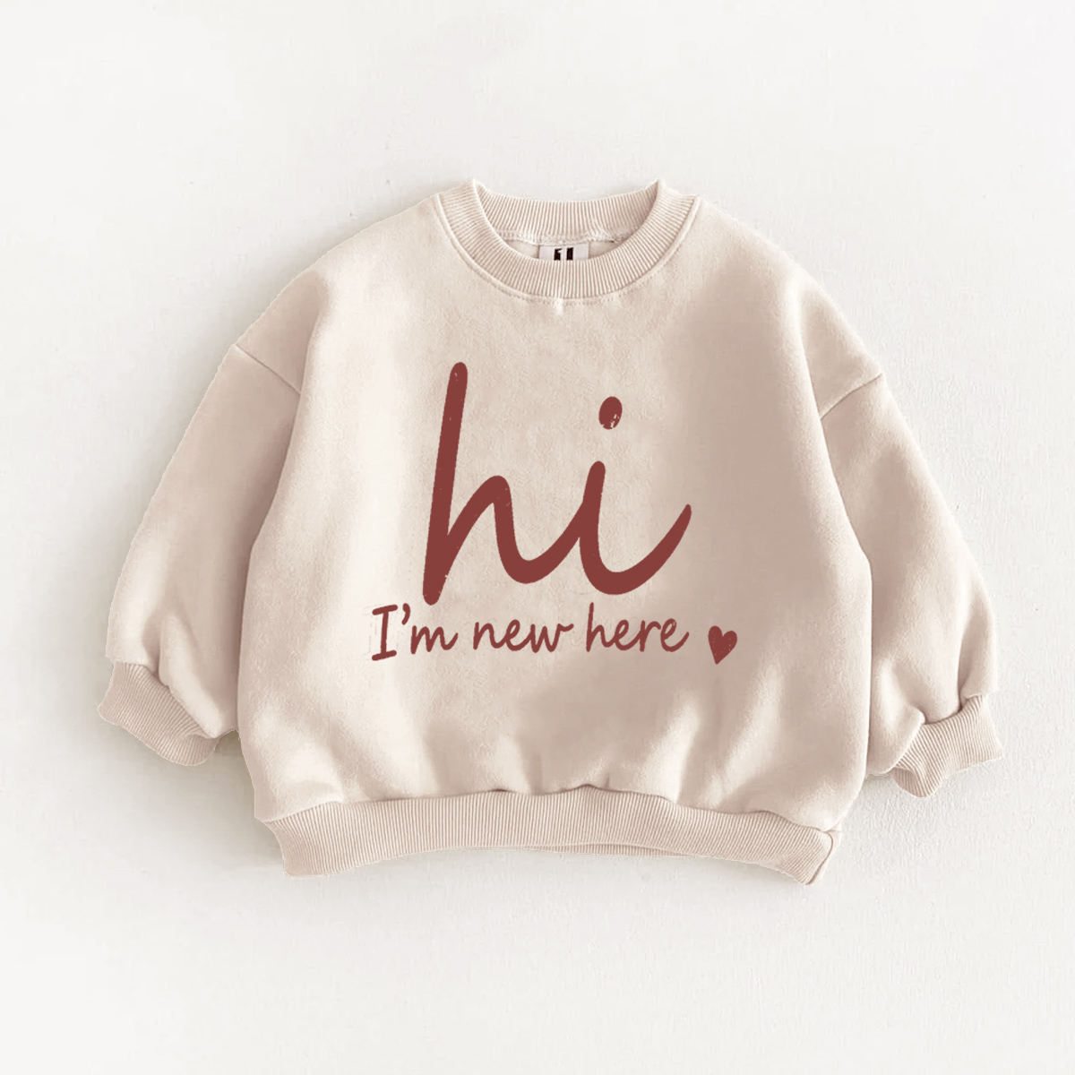 HI I'M NEW HERE Baby & Kids Print Sweatshirt
