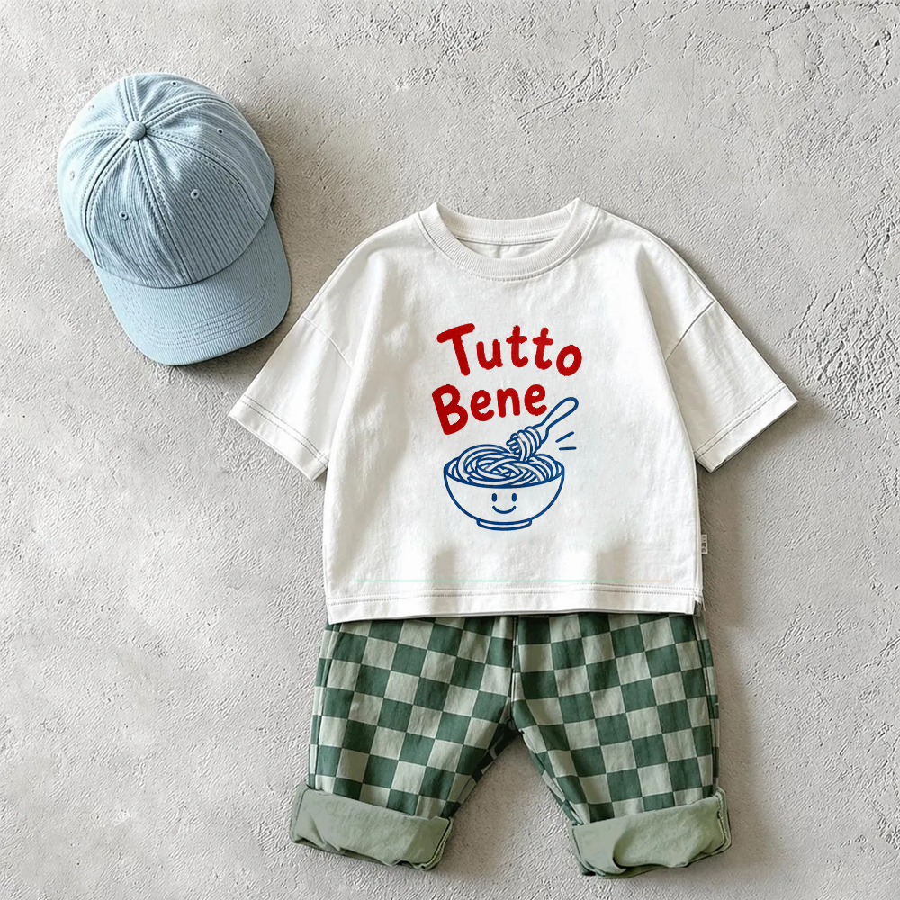 TUTTO BENE Baby & Kids Pasta Checkerboard 2 Piece Set