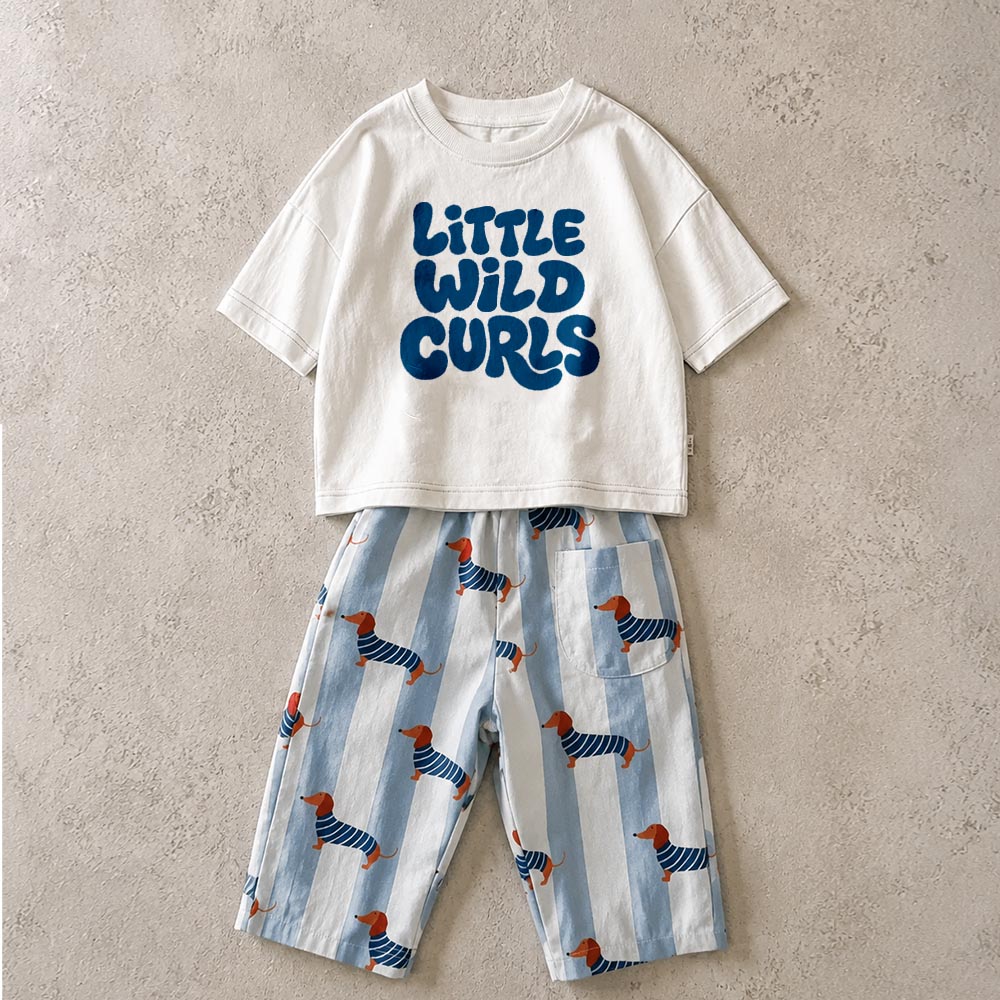 WILD LIKE MY CURLS Baby & Kids Dachshund 2 Piece Set
