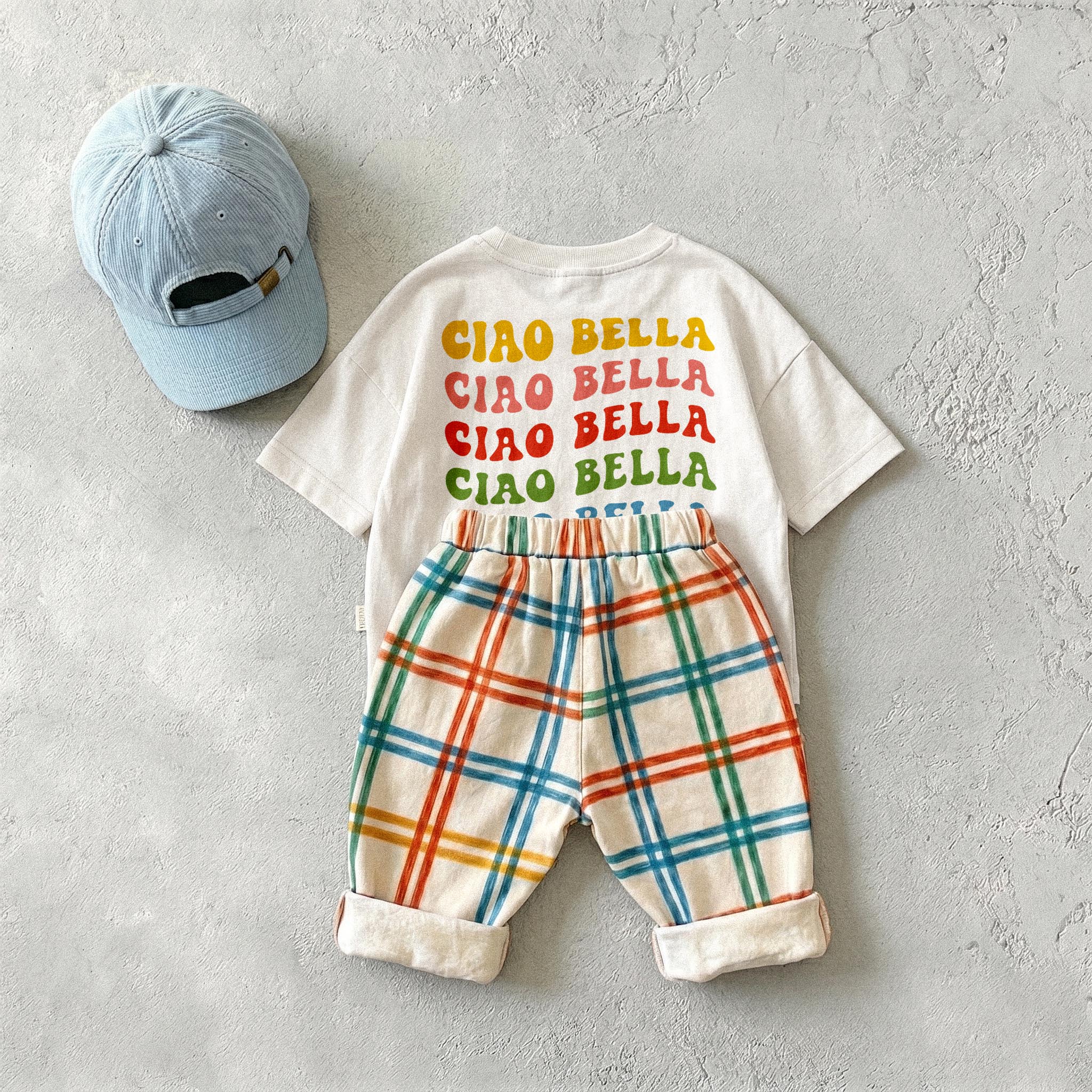 CIAO BELLAI Baby & Kids Colorful Plaid 2 Piece Set