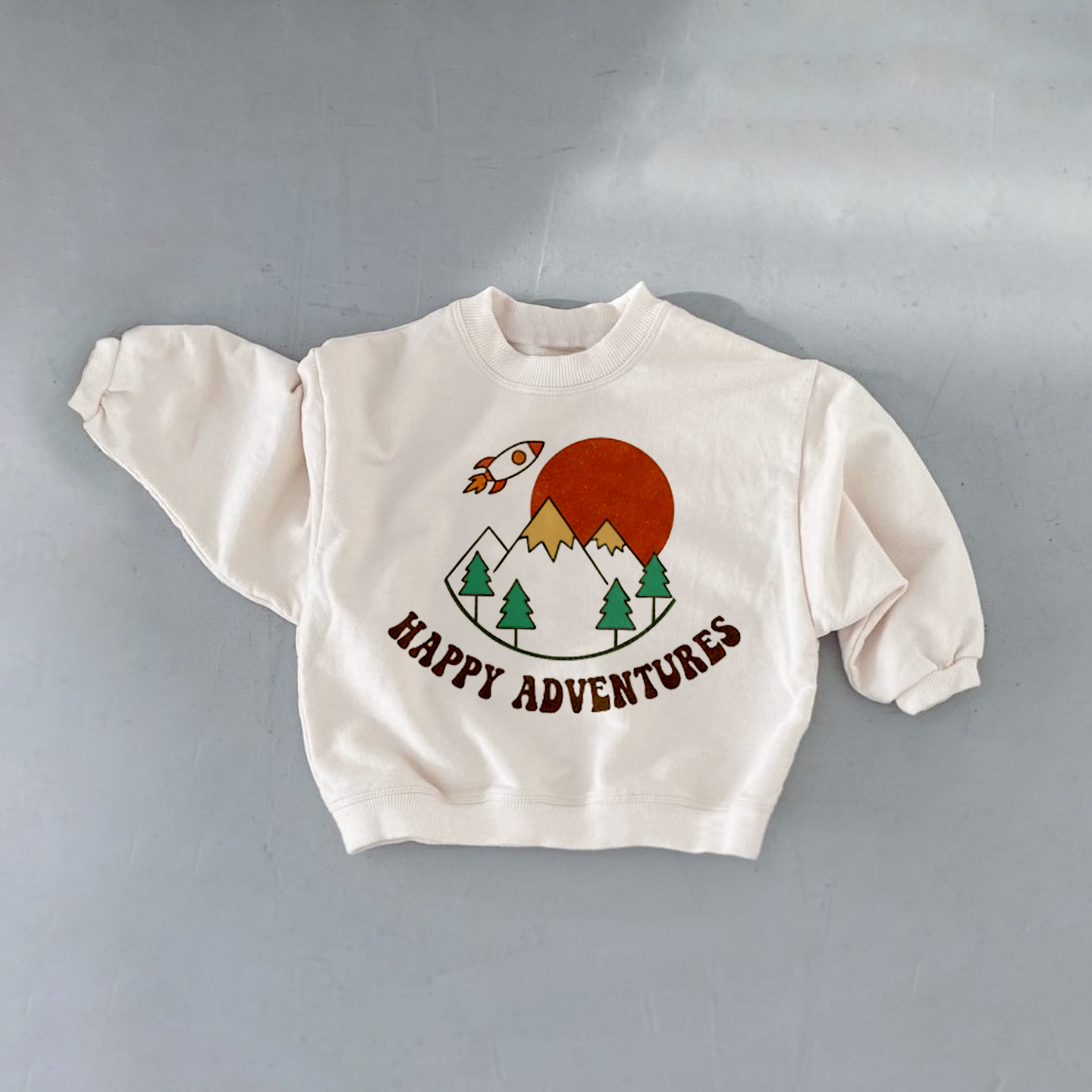 HAPPY ADVENTURES Baby & Kids Mountain Peaks At Sunset Sweatshirt