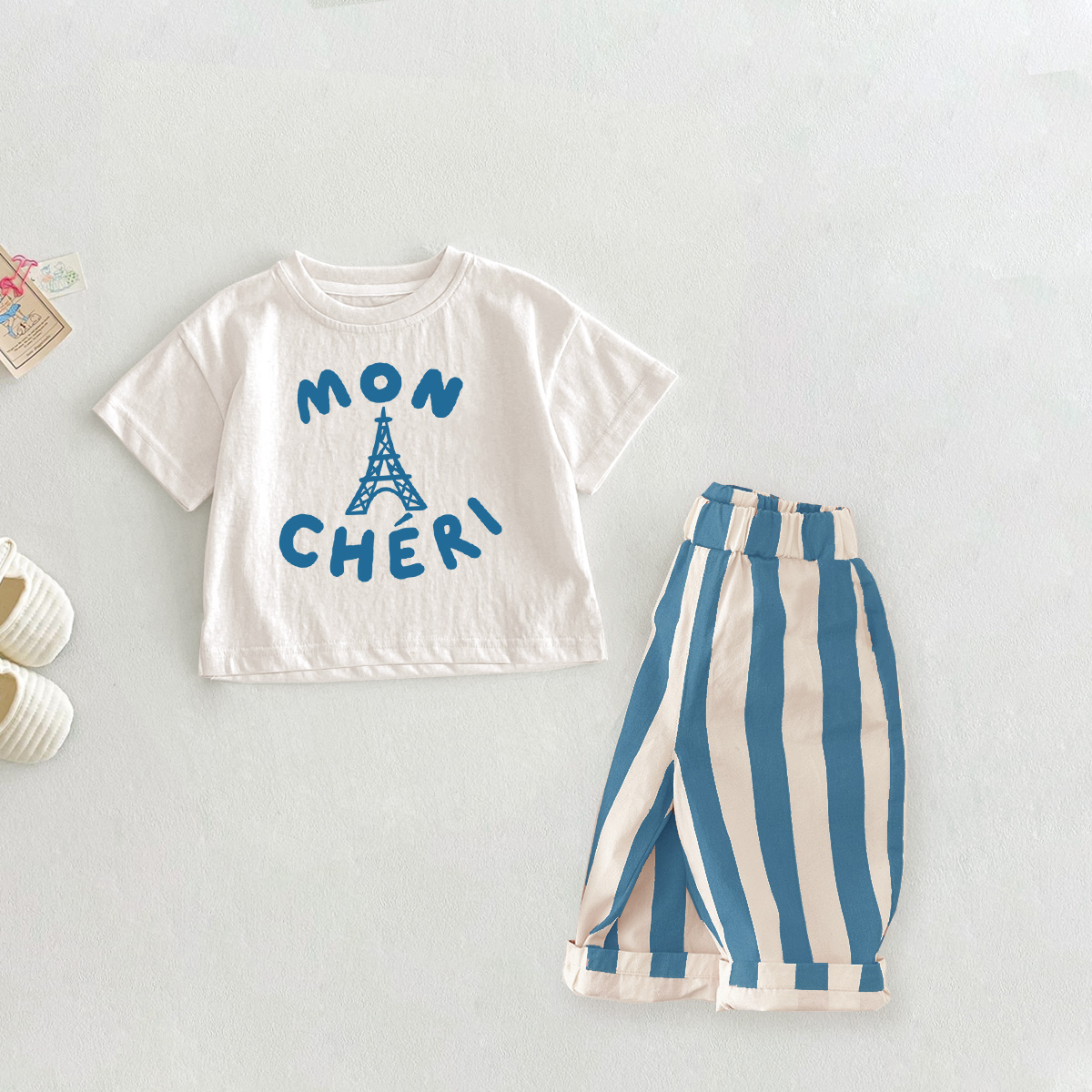MON CHÉRI Baby Toddler 2 Piece Eiffel Tower Set