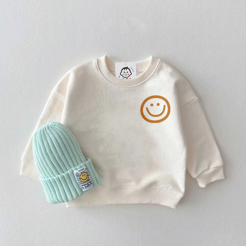 Baby Smiley White Sweatshirt