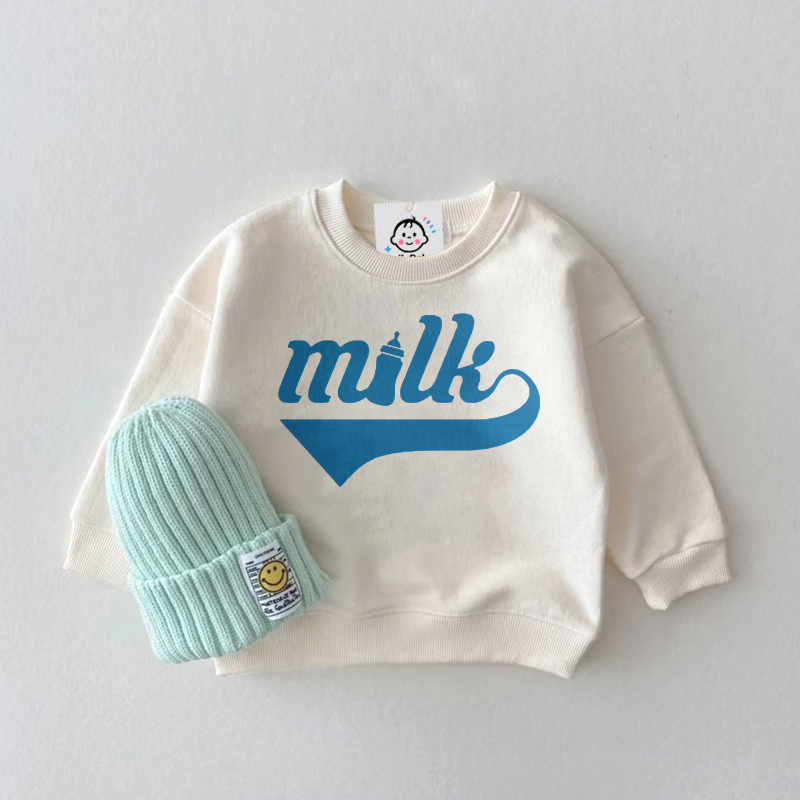 MILK Baby Slogan White Sweatshirt