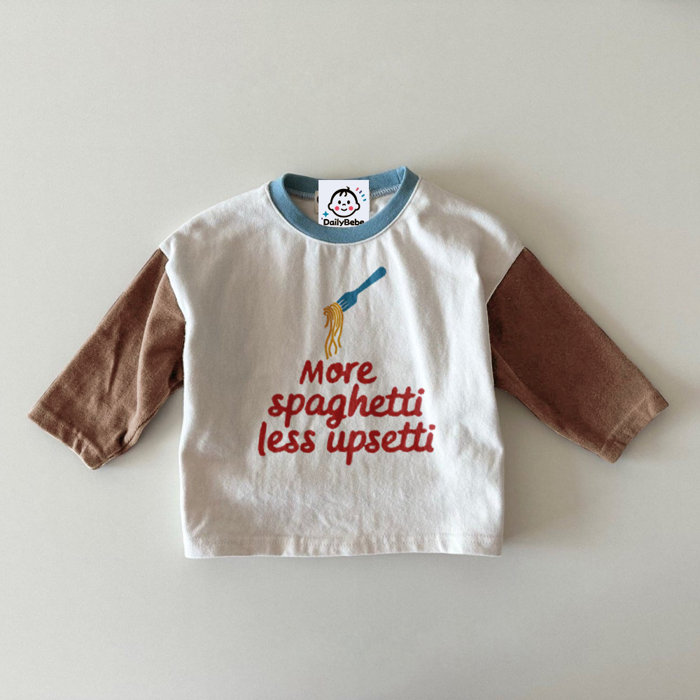 MORE SPAGHETTI LESS UPSETTI Baby Toddler Pasta T-Shirt