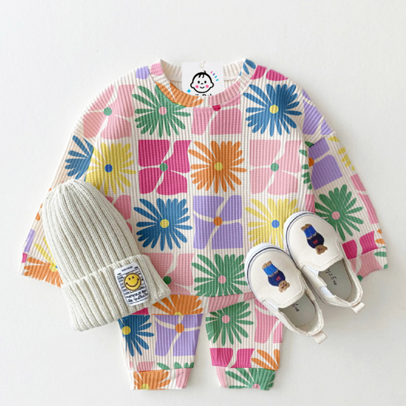 Baby Colorful Florals Waffle 2-Piece Set