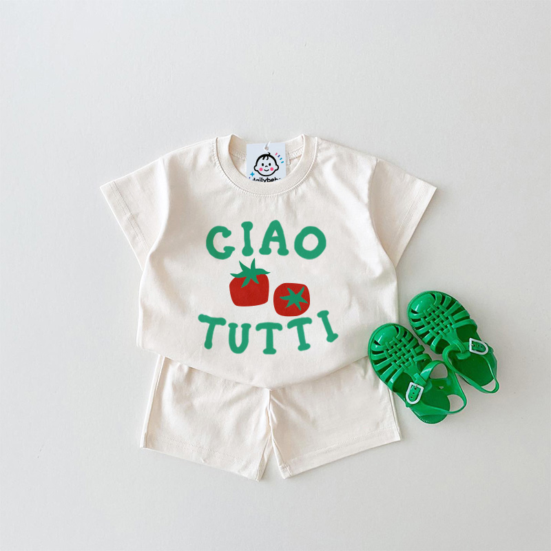 CIAO TUTTI Baby Slogan Tomato White Set 