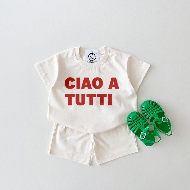 CIAO A TUTTI Baby Slogan White  Set 