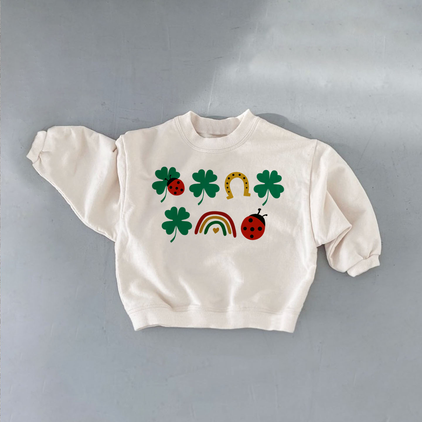 Baby & Kids 4-Leaf Clover Ladybug  RainbowSweatshirt