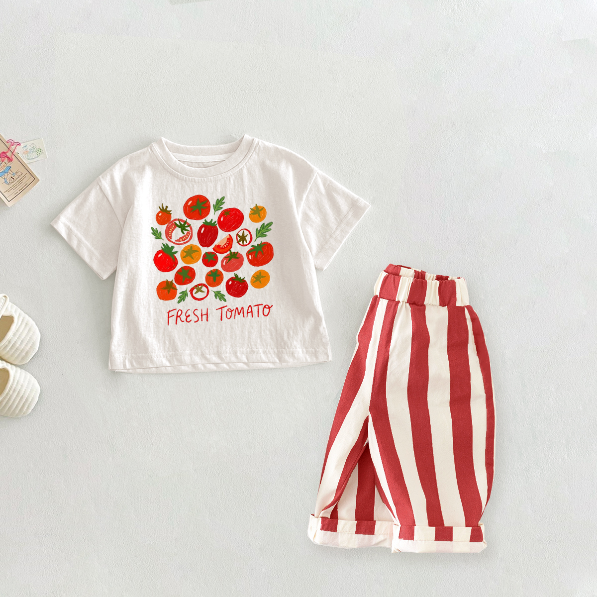 FRESH TOMATO Baby Toddler Slogan Pattern 2 Piece Set