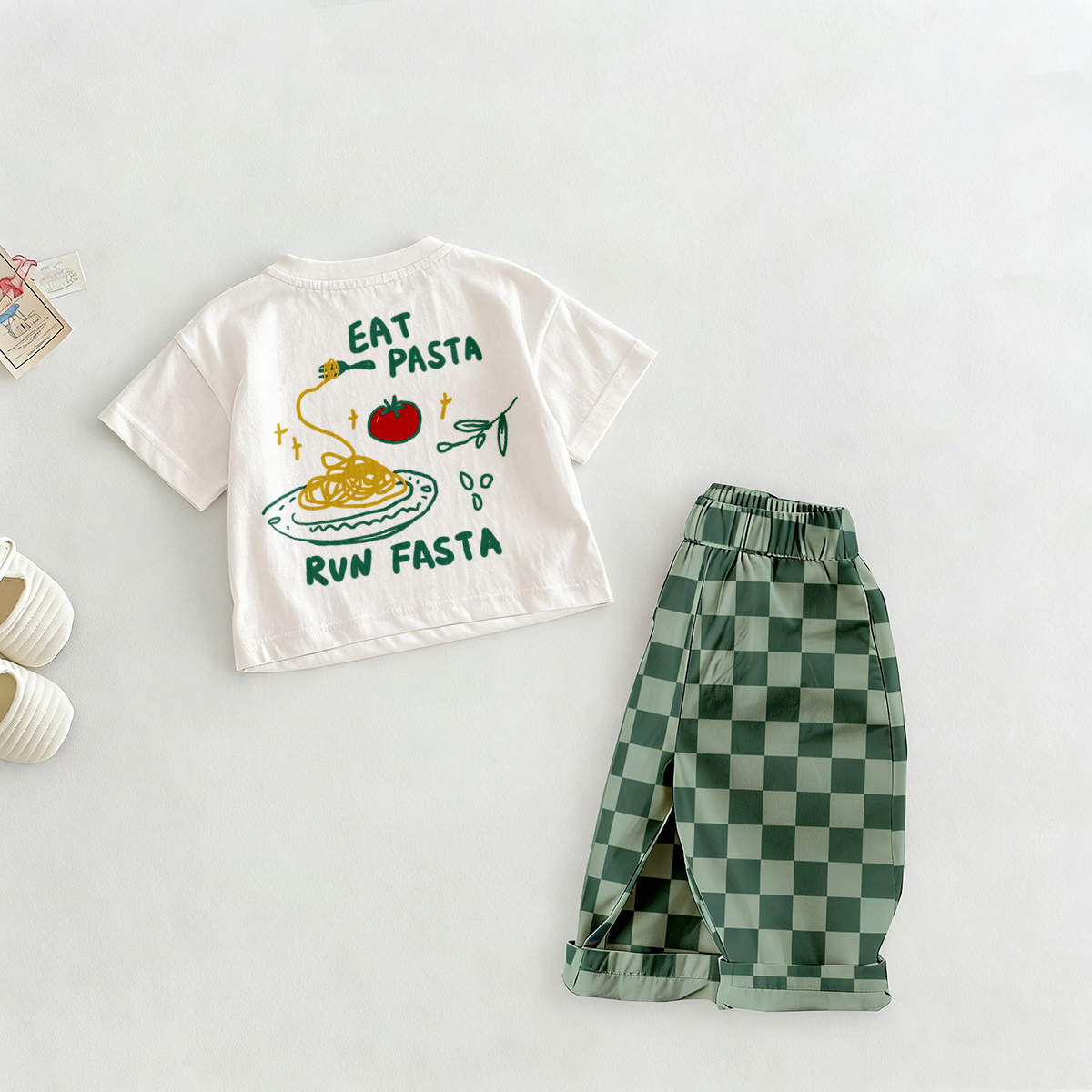EAT PASTA RUN PASTA Baby & Kids Checkerboard Set