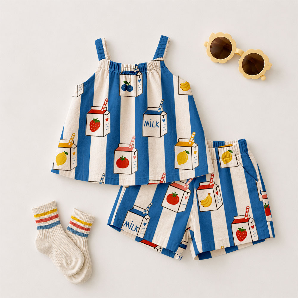 Baby & Kids Fruit Juice Stripe Tank and Shorts Set