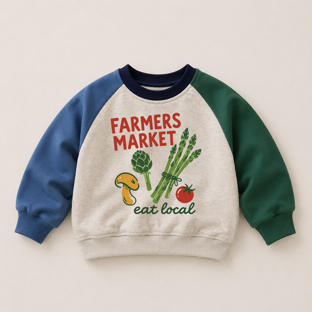 FARMERS MARKET Baby & Kids Vegetable Pattern Color Block Sweatshirt