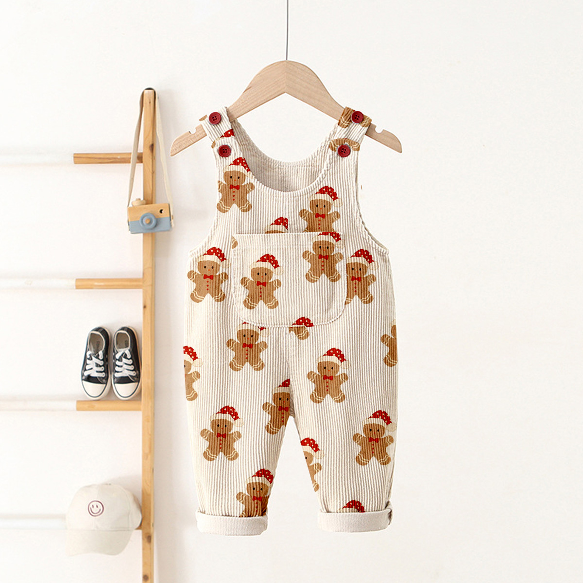Baby Toddler Gingerbread Corduroy Overalls