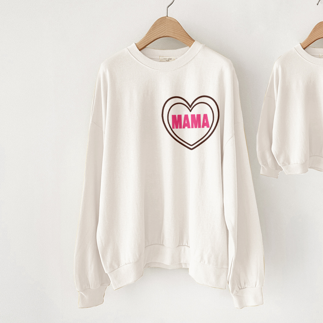 Mama and Me Heart Slogan Sweatshirt