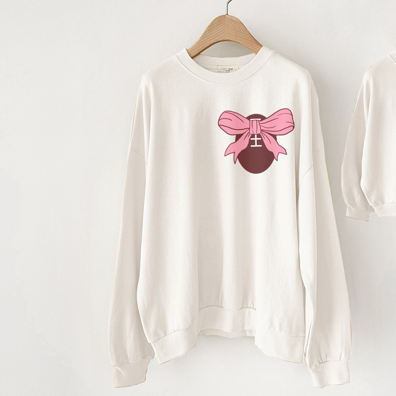 Mama and Me Rugby Pink Bow Sweatshirt