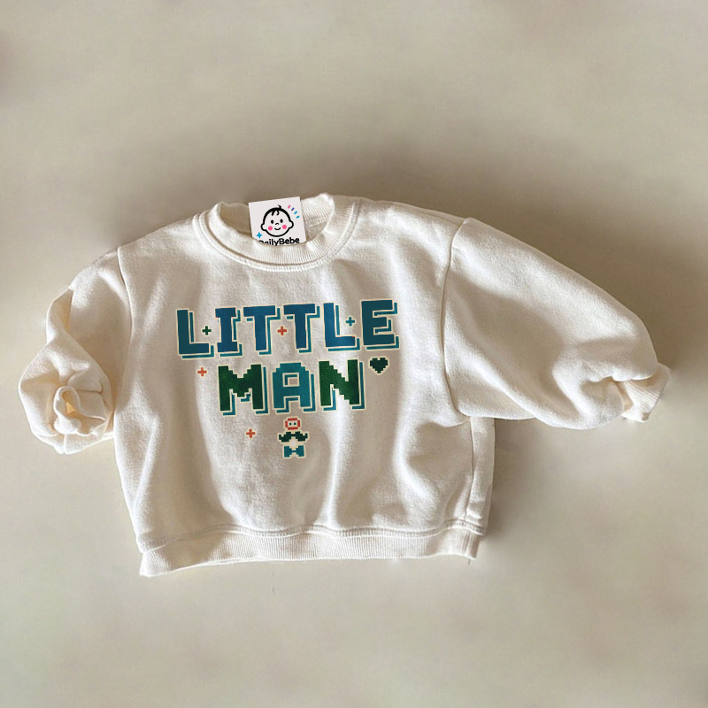 LITTLE MAN Baby & Kids White Sweatshirt