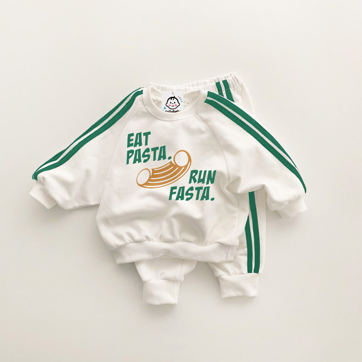 EAT PASTA RUN FASTA Baby Sweatshirt Sets