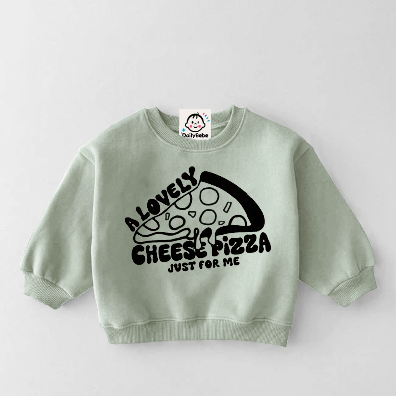 A LOVELY CHEESE PIZZA JUST FOR ME Baby & Kids Multicolor Sweatshirt