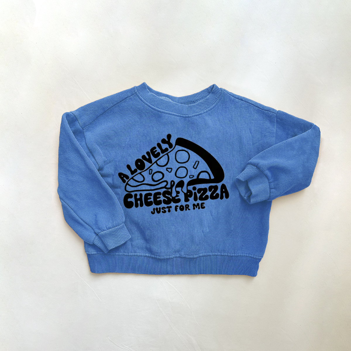 A LOVELY CHEESE PIZZA JUST FOR ME Baby & Kids Multicolor Sweatshirt