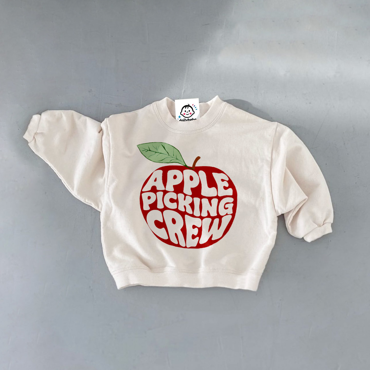 APPLE PICKING CREW Baby Toddler Ghost Sweatshirt