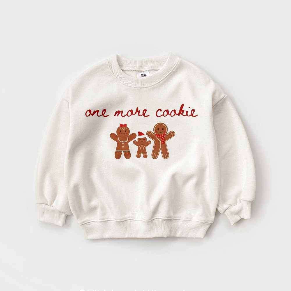 ONE MORE COOKIE Baby Toddler Gingerbread Man Sweatshirt