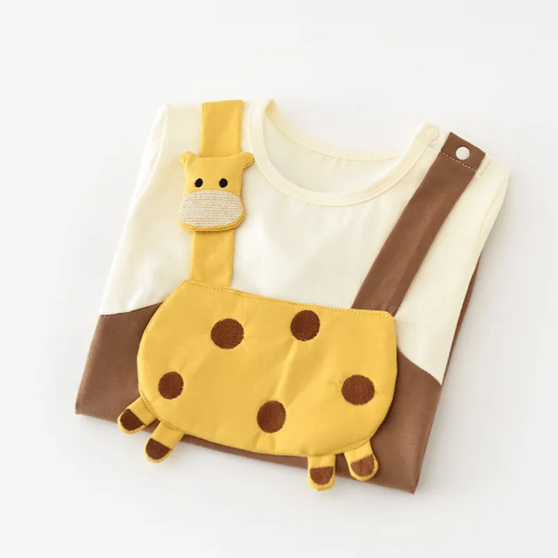 Baby Giraffe Fake Two Pieces Romper