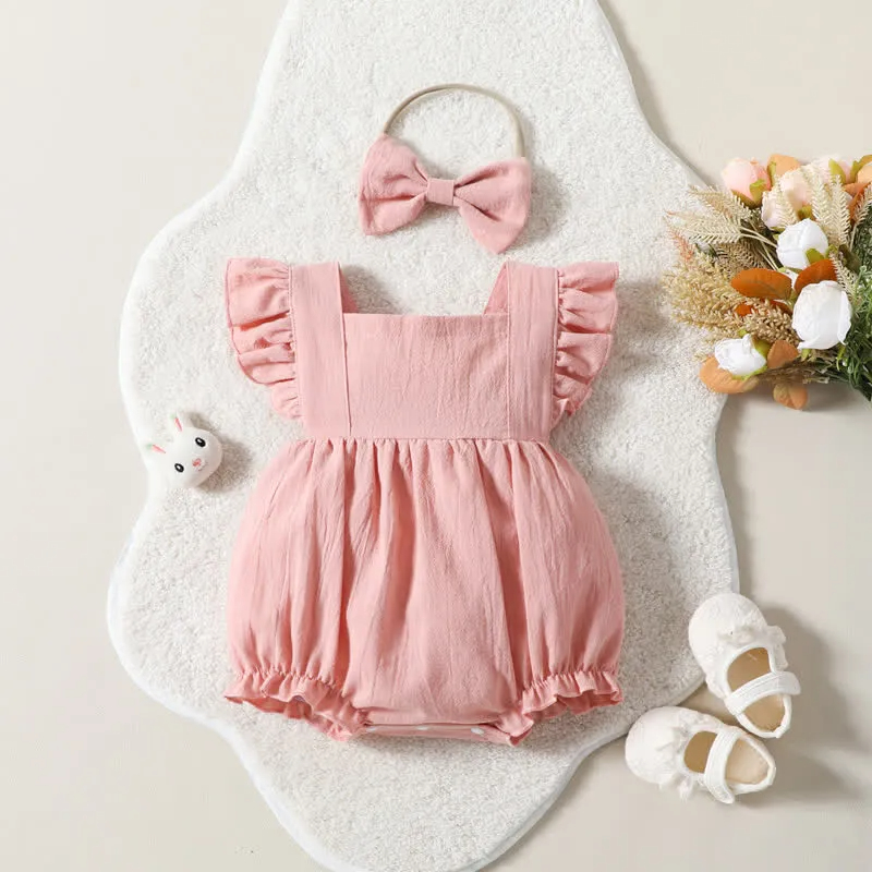 Baby Flutter Sleeve Bodysuit with Headband