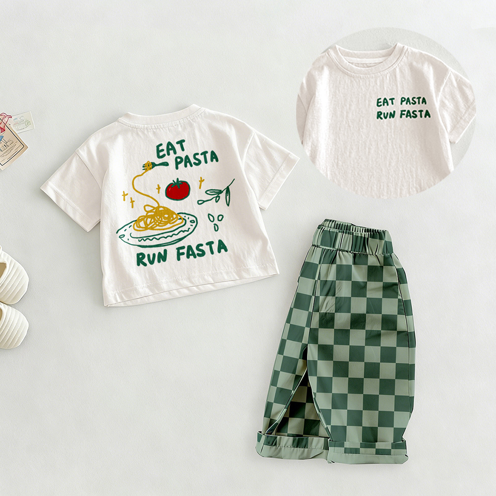 EAT PASTA RUN PASTA Baby & Kids Checkerboard Set