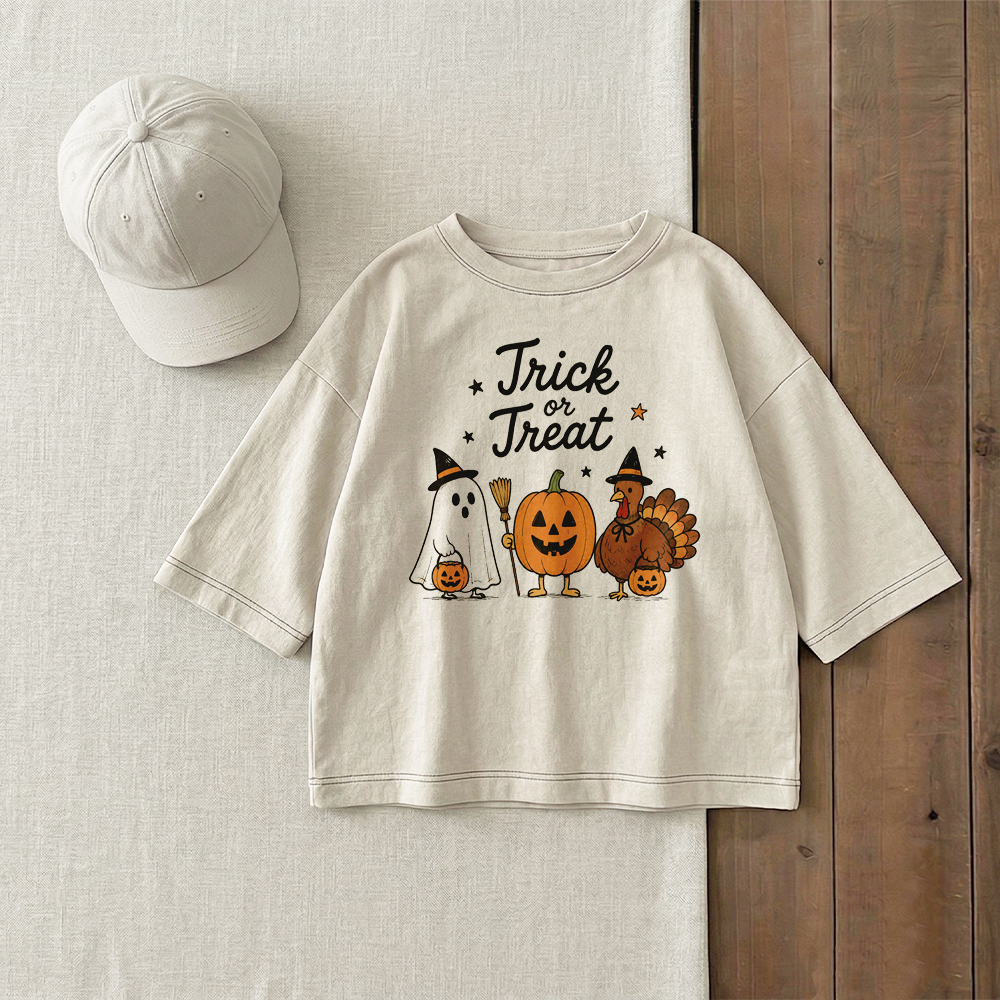Trick or Treat Baby & Kids Ghost Pumpkin Chicken T-Shirt (6M-12Y)