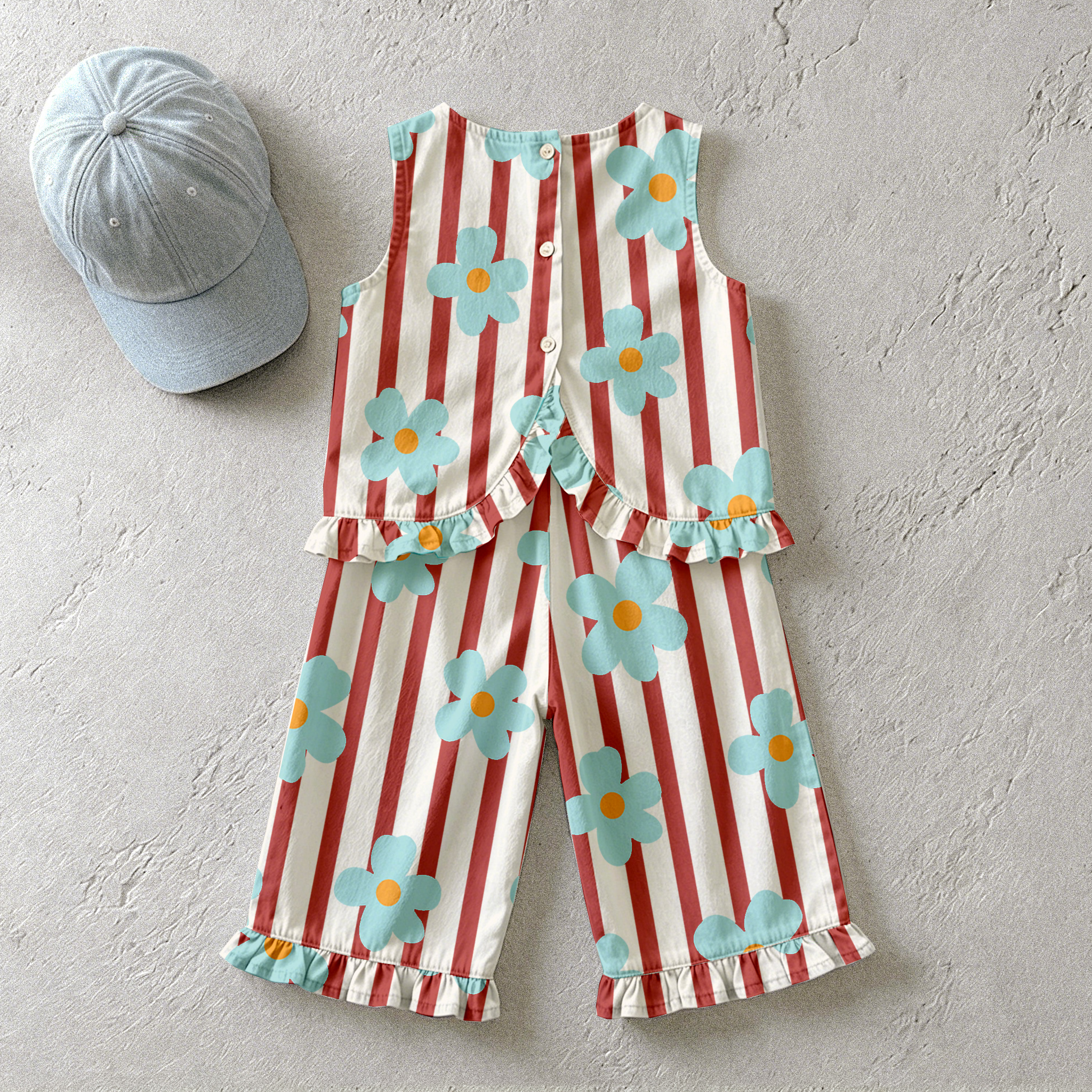 Baby & Kids Flowers Stripe 2 Piece Set
