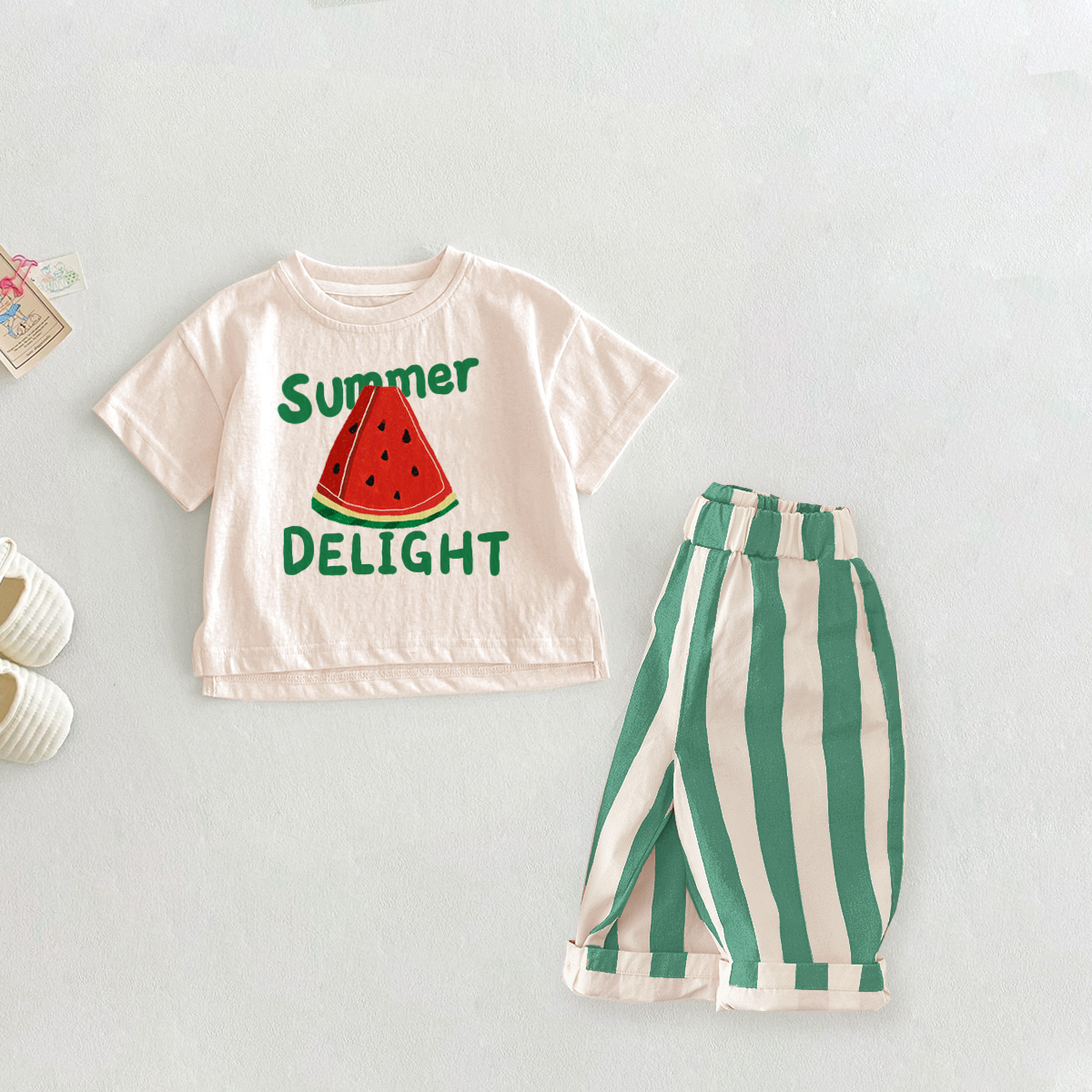 SUMMER DELIGHT 2-Piece Watermelon Casual Pants Set