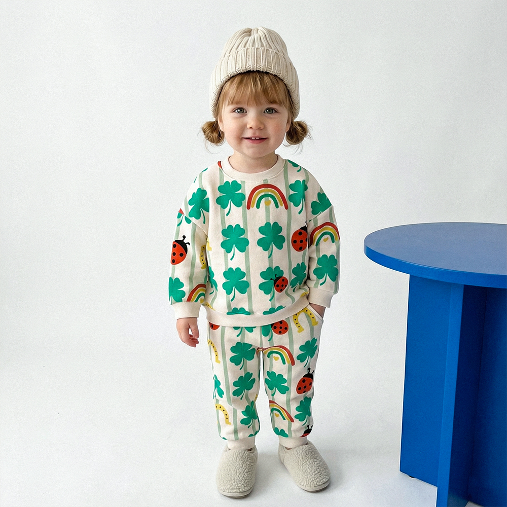 Baby Toddler Ladybug 4 Clover Pattern 2-Piece Set