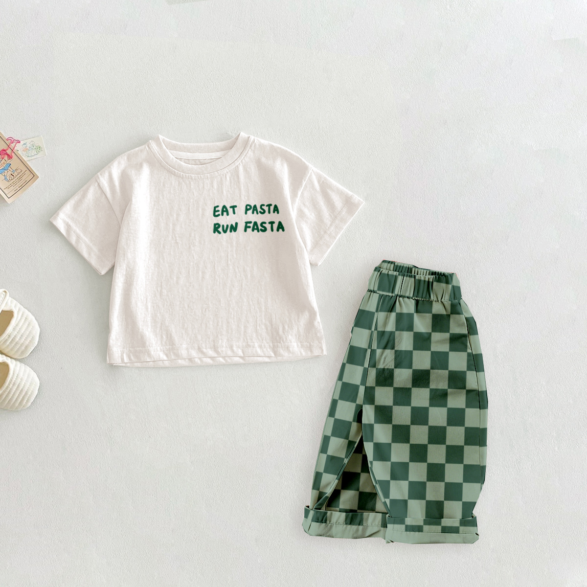 EAT PASTA RUN PASTA Baby & Kids Checkerboard Set