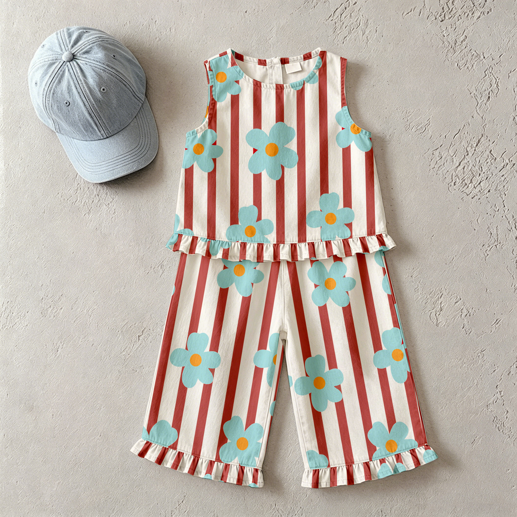 Baby & Kids Flowers Stripe 2 Piece Set