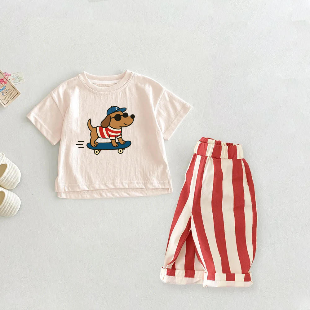 Baby Toddler Skateboarding Dog 2-Piece Set