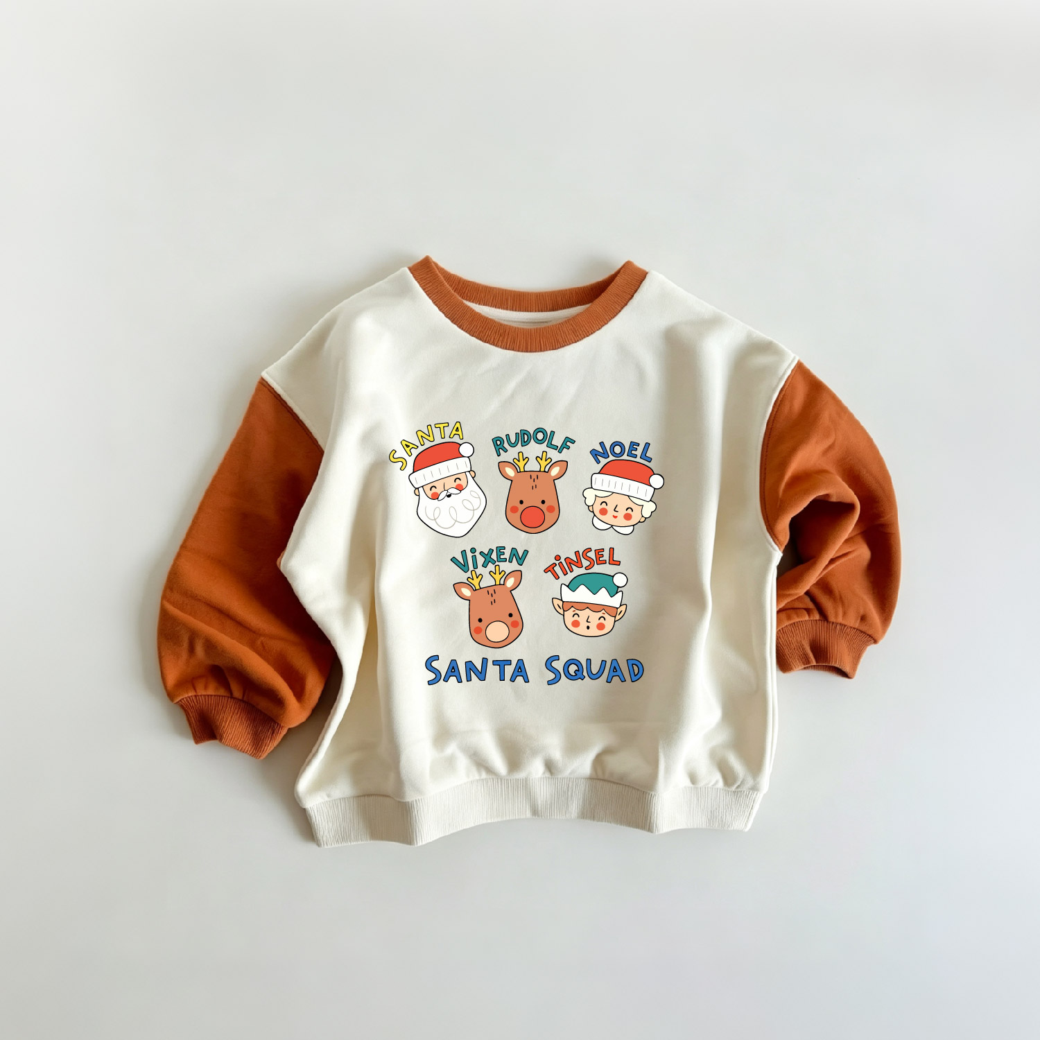 SANTA SQUAD Baby & Kids Color Blocking ​​Sleeves Sweatshirt