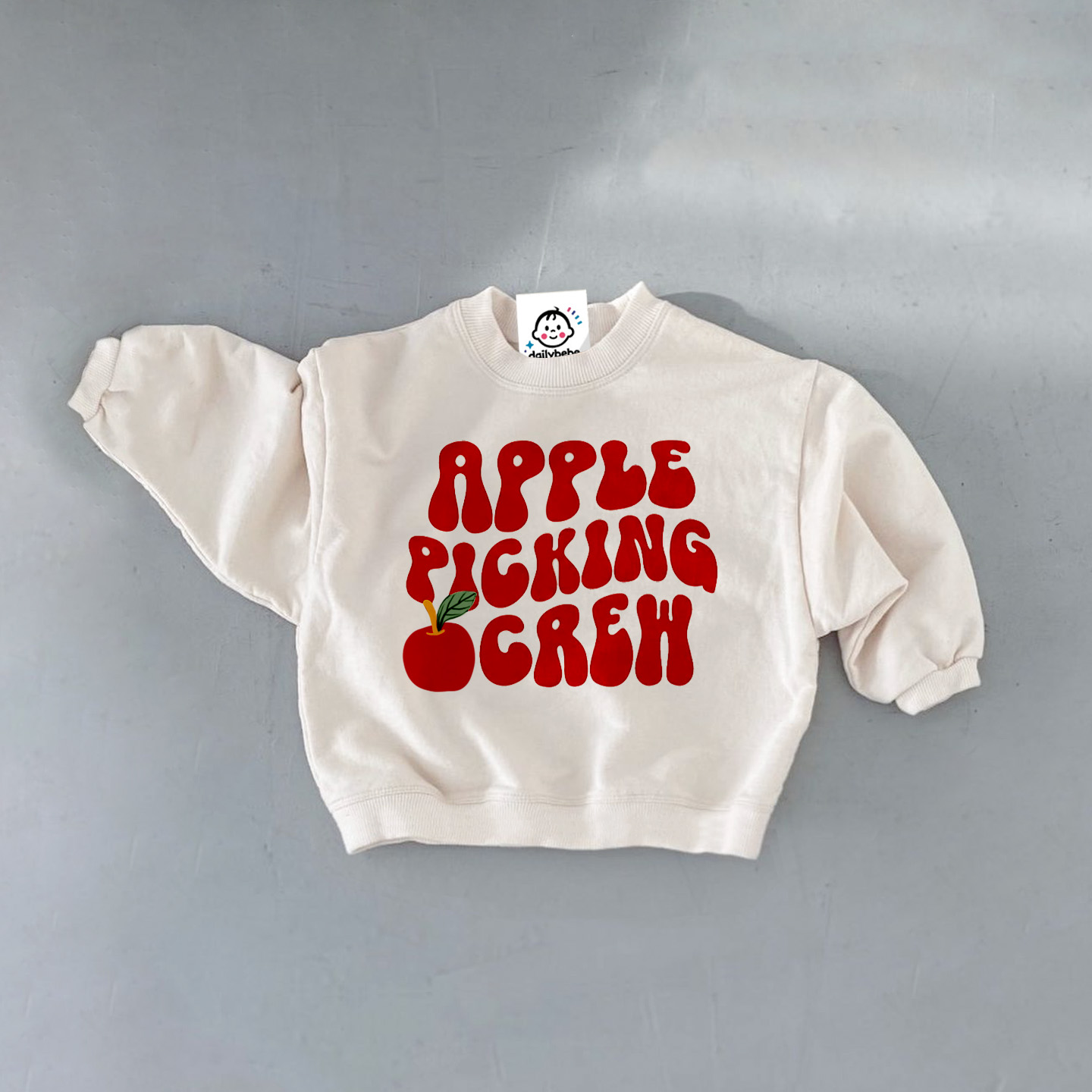 APPLE PICKING CREW Baby & Kids Pattern Sweatshirt