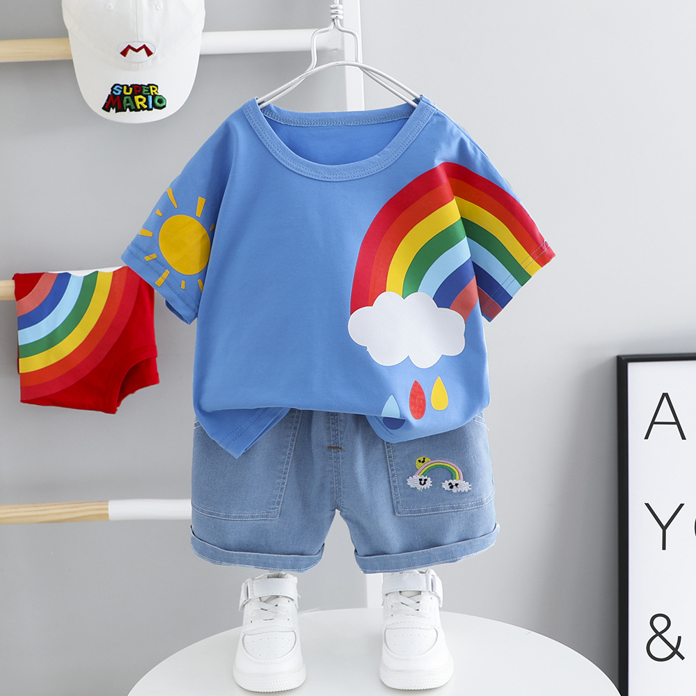 Baby Toddler 2-Piece Rainbow Denim Set