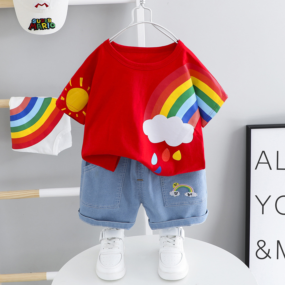 Baby Toddler 2-Piece Rainbow Denim Set