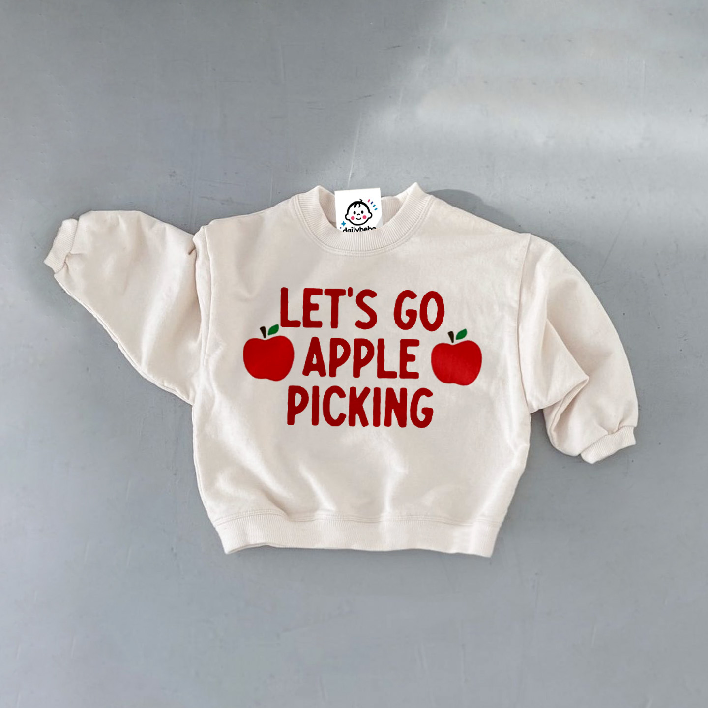 LET'S GO APPLE PICKING Baby & Kids Pattern Sweatshirt