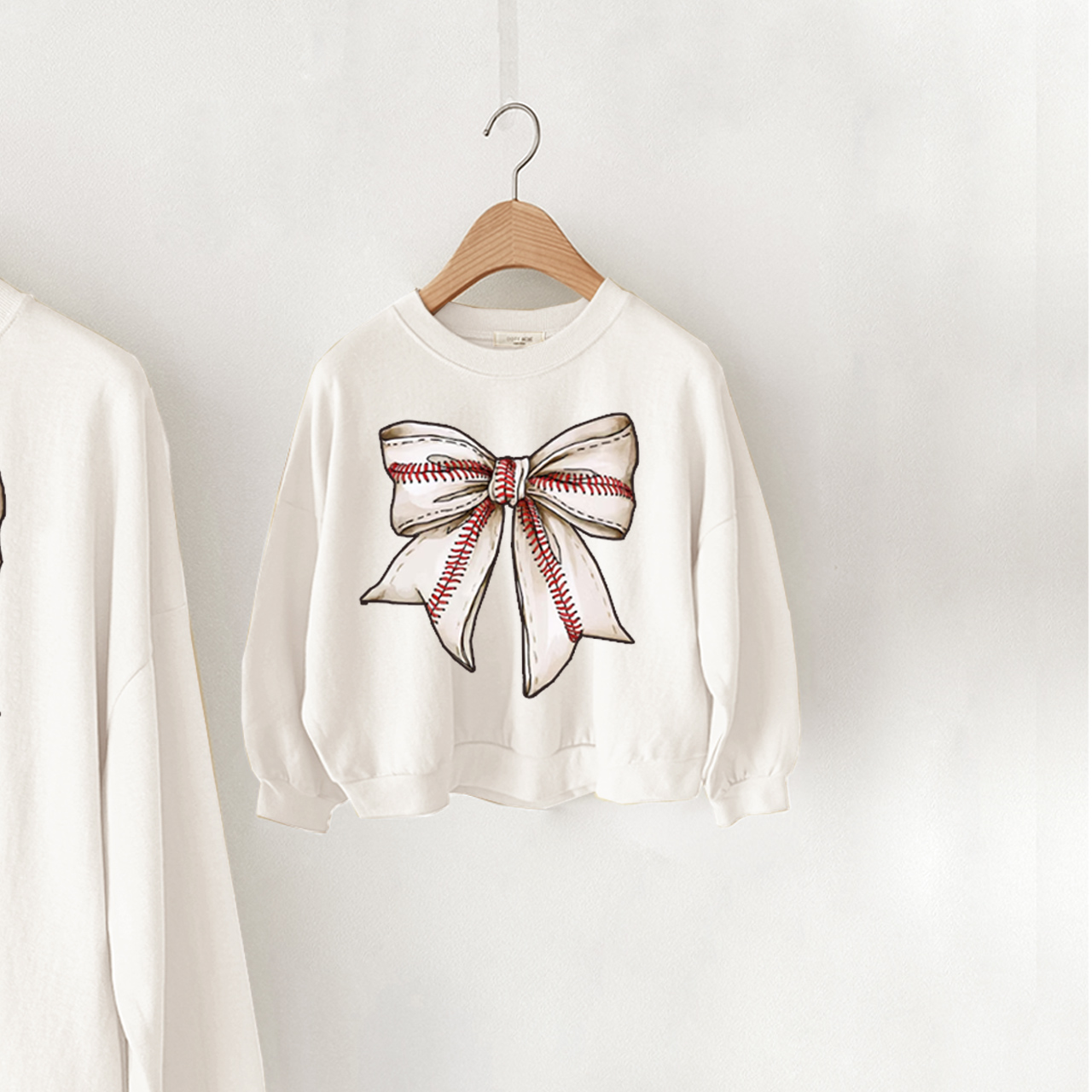 Mama and Me White Bow Sweatshirt