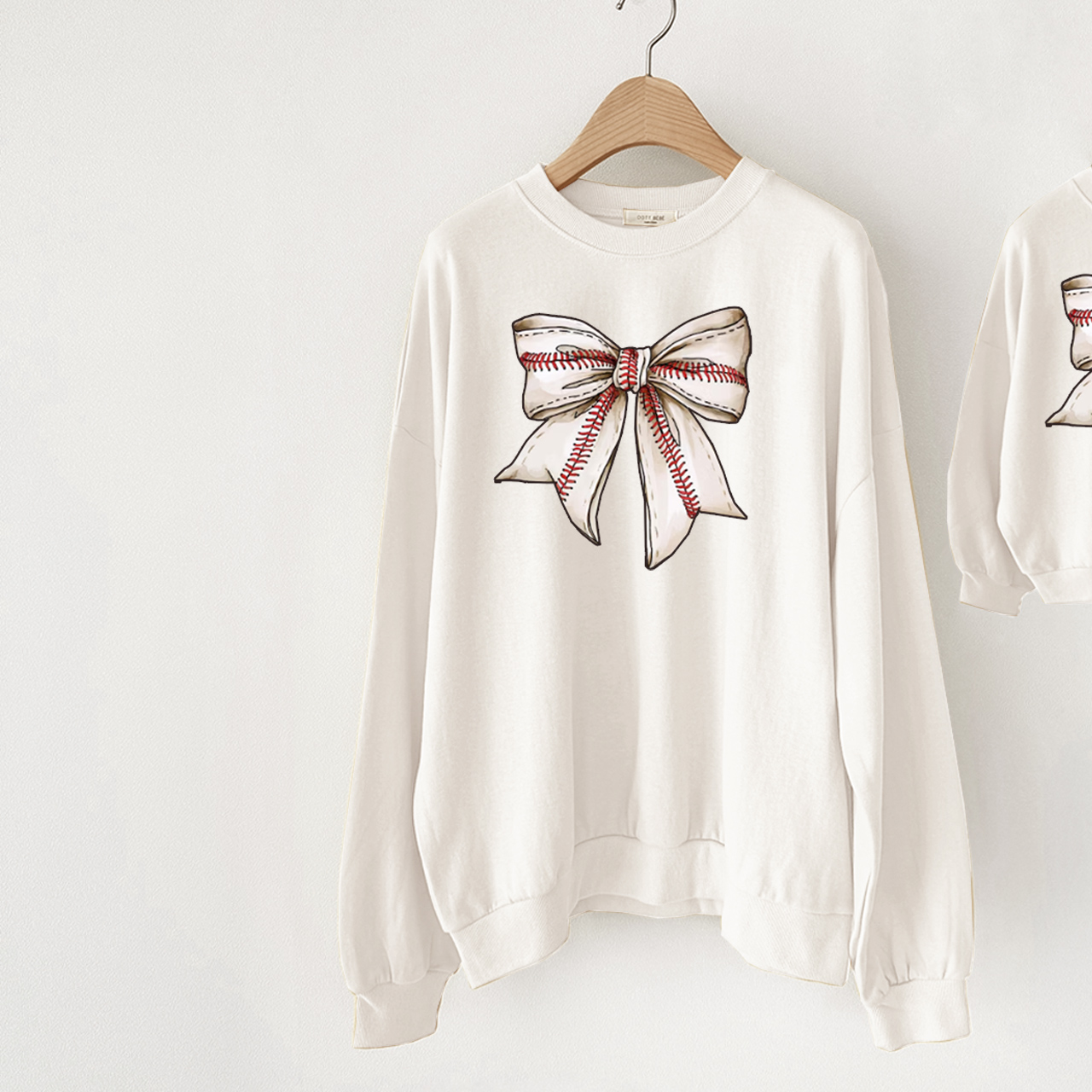 Mama and Me White Bow Sweatshirt
