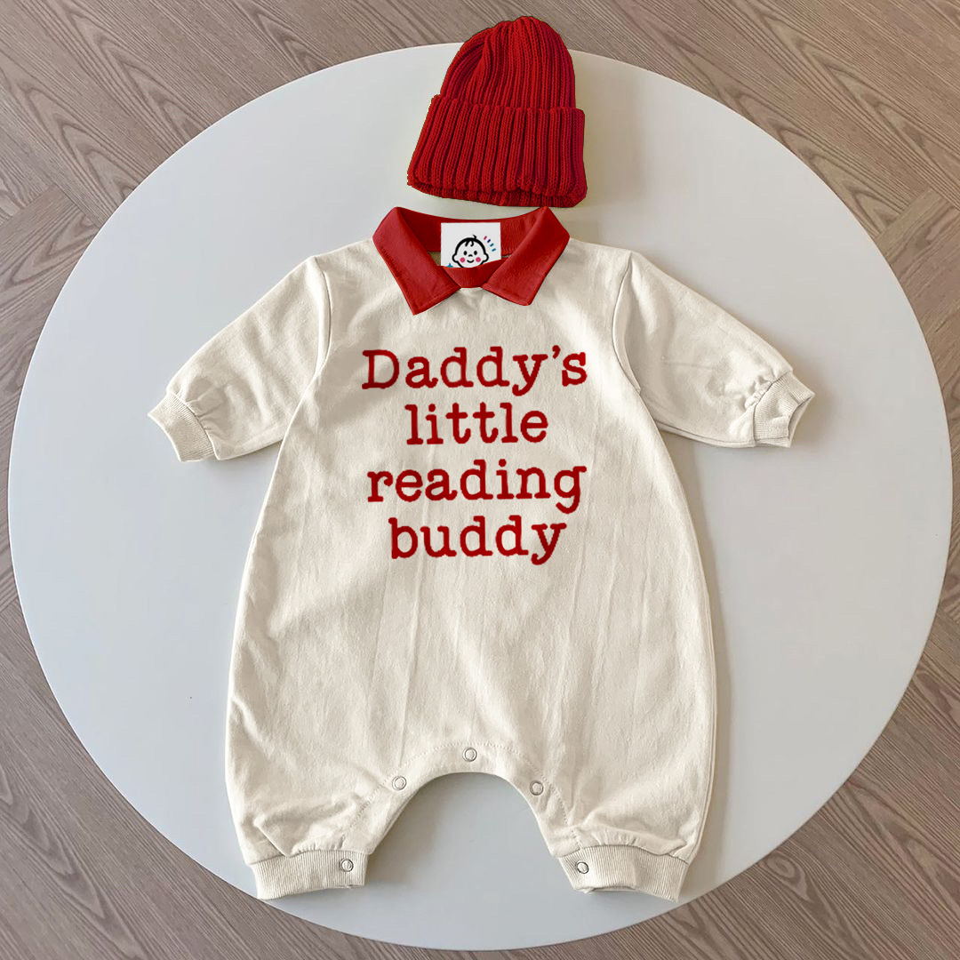 DADDY'S LITTLE READING BUDDY Baby Polo Romper