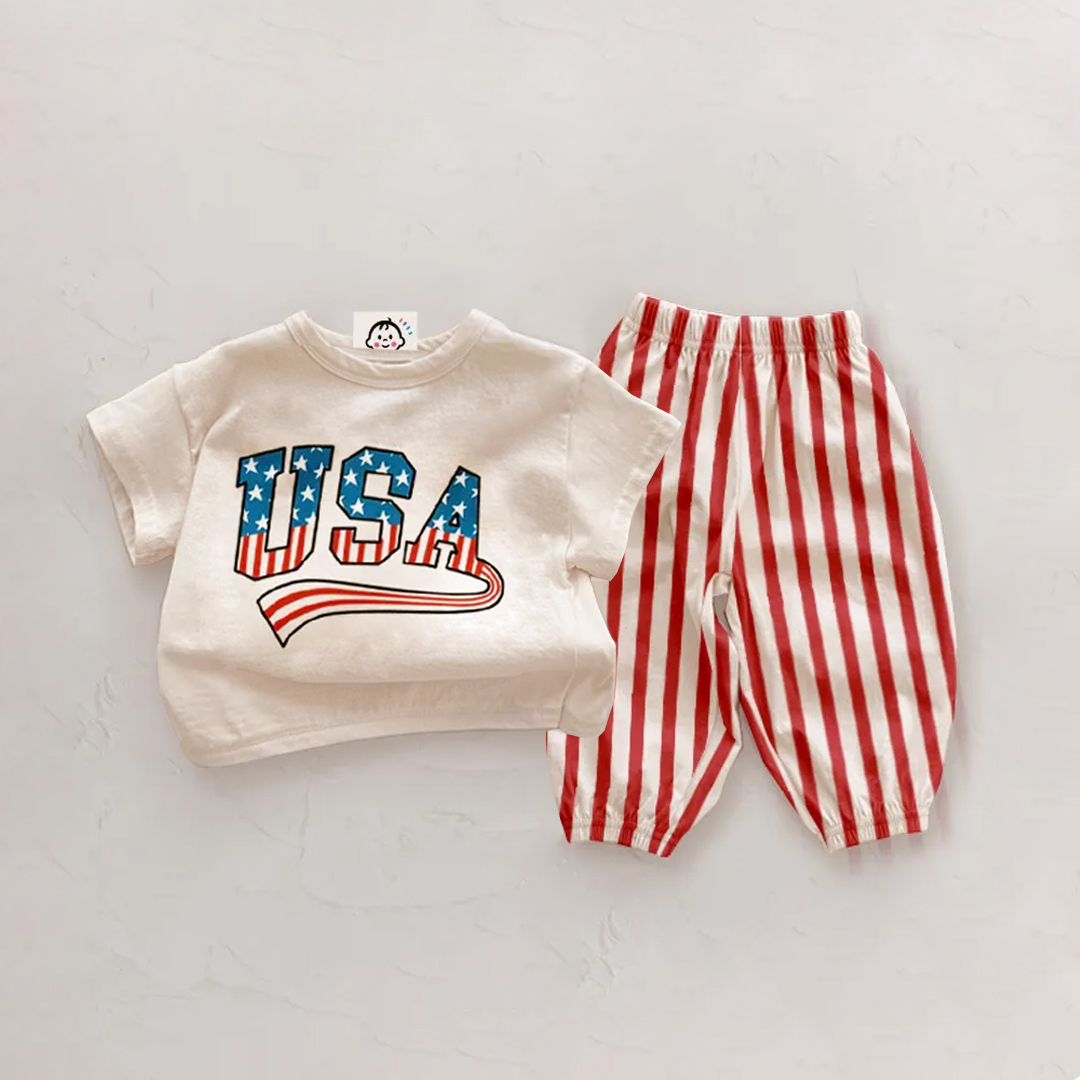 USA Baby 2 Piece Slogan Sets