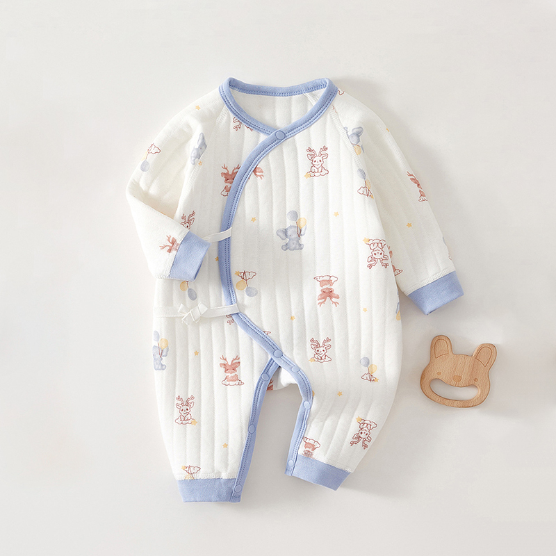 Baby Newborn Elephant And Elk Quilted Romper