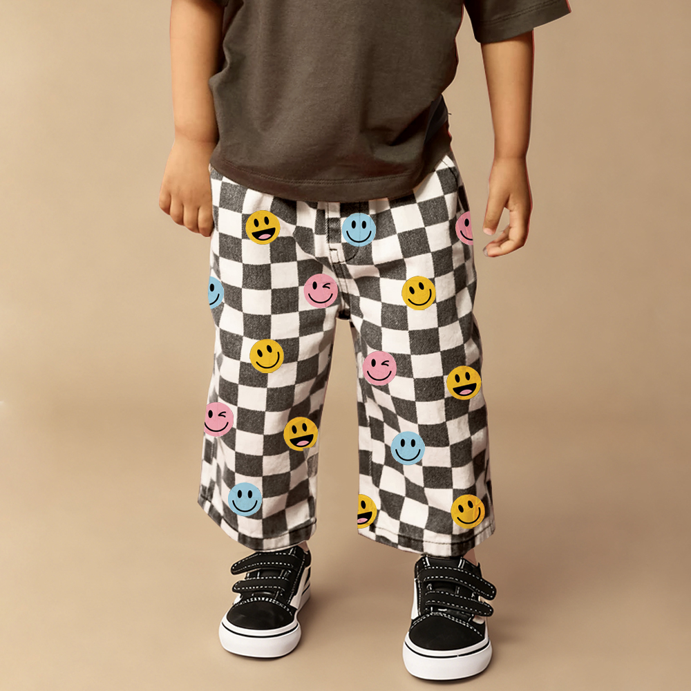 Baby & Kids Smiley Plaid Pattern Pants