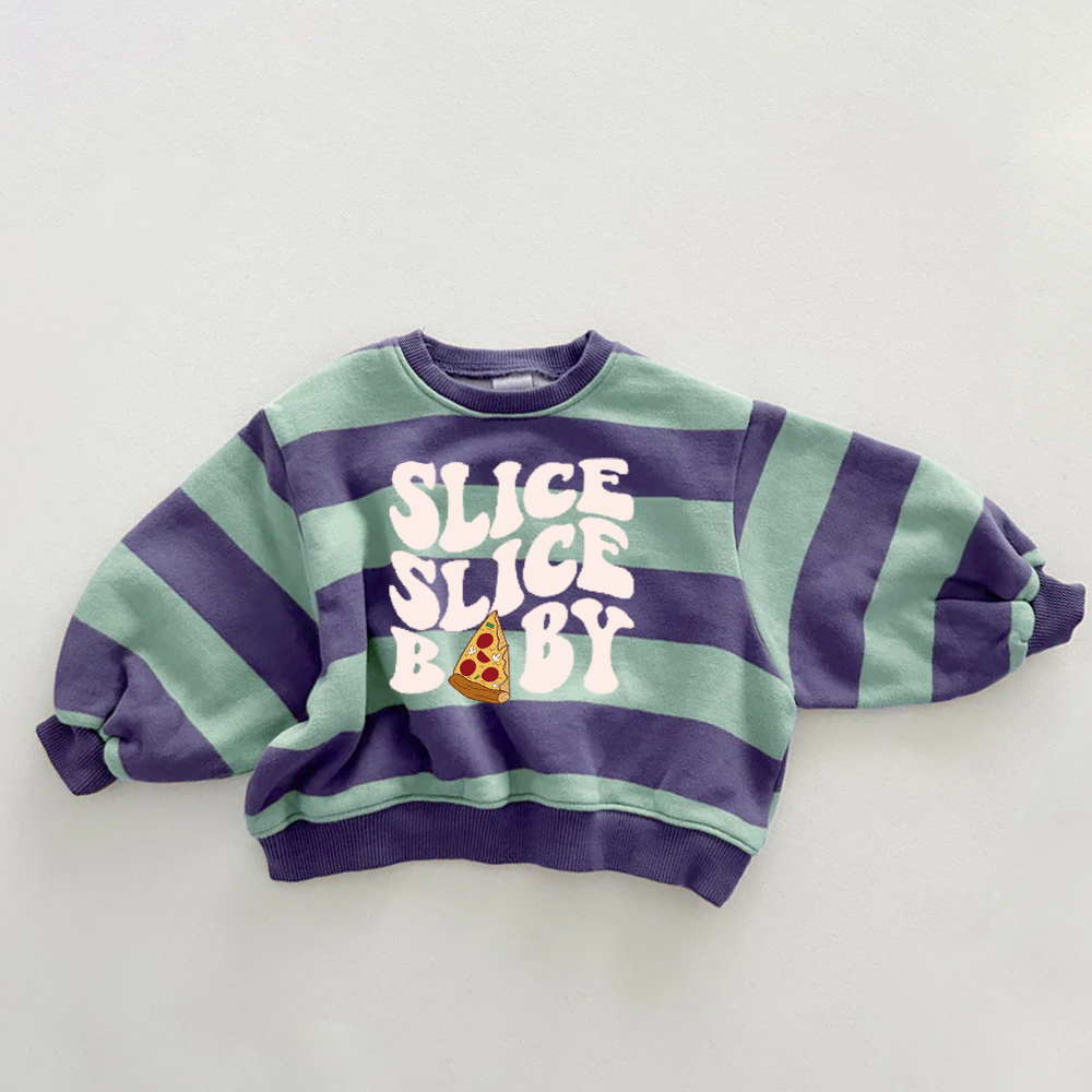 SLICE SLICE BABY Baby & Kids Pizza Stripe Sweatshirt