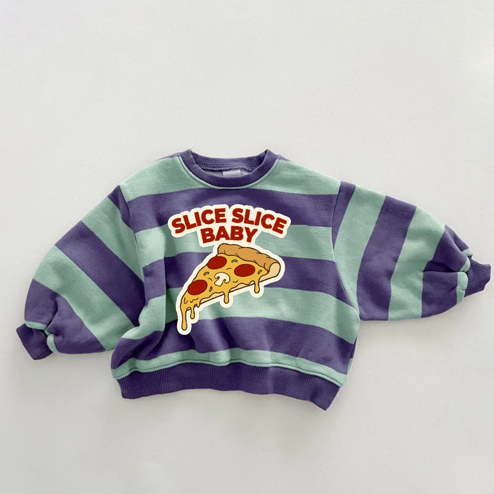SLICE SLICE BABY Baby & Kids Pizza Stripe Sweatshirt