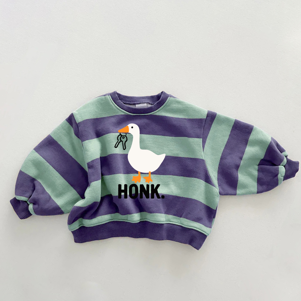 HONK BABY Baby & Kids Goose Stripe Sweatshirt